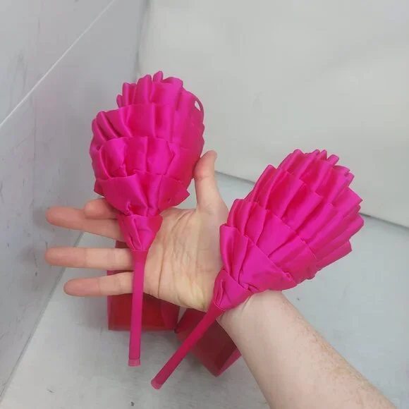 CHRISTIAN LOUBOUTIN Pink Maria Frou Alta Satin Platform Pump Shoe - Picture 8 of 14